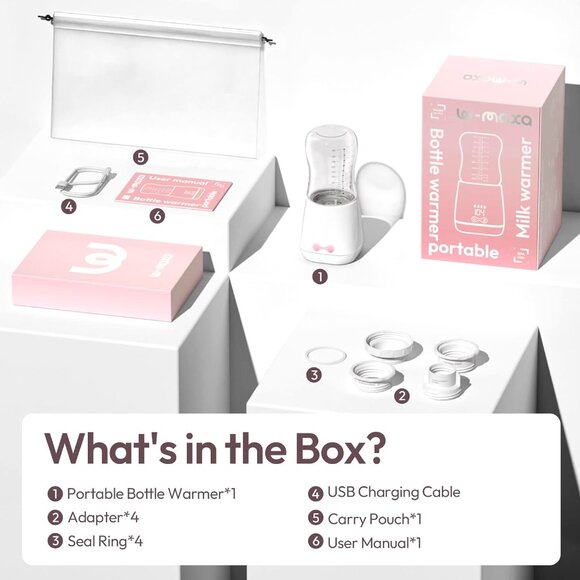 Portable Bottle Warmer, w-maxa Fast Baby Bottle Warmer for Travel Glass Bottle - Picture 4 of 9